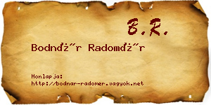 Bodnár Radomér névjegykártya